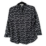 Coldwater Creek  Black Butterfly Print Button Front Shirt Fairy Womens 16P Photo 0
