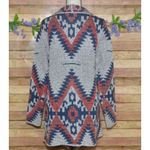 RD Style  Ladies Gray Open Front Cardigan Sweater Size L Southwest Aztec Warm Photo 7