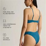 Quince NWT  Women's Teal Blue V Neck Bikini Top Sz XL - Sold out online Photo 3