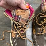 Sperry Top Sider Women’s Hikerfish Leather Boots 7M Pink & Brown Plaid Preppy Photo 8