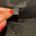 Ann Taylor Womens Button Front Crew Neck Pleated Peplum Blazer Black Size 8 Photo 3