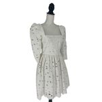 Cara Cara Hart Eyelet Dress Cotton Square Neck Mini Dress Brodererie White Size 4 Photo 7