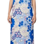 ZARA  Strapless Floral Dress - Blue and White Photo 0