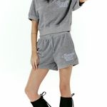 Ames Worldwide Terry Signature Logo Shorts Gray High Rise Korean Loungewear KPop Size M Photo 4