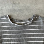 Listicle Striped Open Tie Back Short Sleeve Top--L Photo 2
