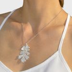 Source Unknown Real Leaf PENDANT with Chain Lacey OAK Dipped in Silver Genuine Leaf Necklace Photo 1