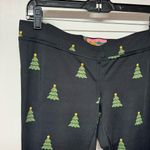Tipsy Elves  Womens Christmas Tree Leggings Shiny Black Green Size Large Festive Photo 2