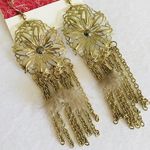 Charming Charlie gold feather dangle earrings new Photo 0