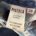 Pistola  High Rise Distressed Straight Leg Raw Hem Jeans in Rutls Blue Size 26 Photo 5