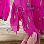 Lilly Pulitzer  Tensley Silk Top Raz Berry Diamond Metallic Size S Photo 8