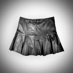 Joie  Lamb Leather Mini Skirt + Flounced Hem, Like New Photo 2