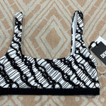 DKNY NWT  Black & White Bikini Top Size Medium SPF 50 Square Neck Photo 0
