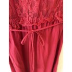 Vintage 1970’s Gilligan & O’Malley Red Lace Nightgown Maxi Dress Size Large Photo 2
