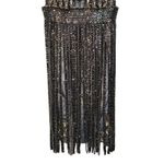 NWT Mandalay Gunmetal Beaded Fringe Cocktail Party Formal Mini Dress Womens Sz 4 Silver Photo 3