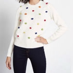Modcloth  Blowing Bubbles Rainbow PomPom Pullover Sweater White Medium NEW $88 Photo 0