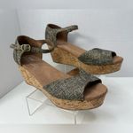 Toms Metallic Burlap Platform Wedge sandals size 8.5 Photo 1