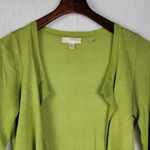 Kenar Womens Cardigan Size S Moss Green Silk Blend Knit Open Front 3/4 Sleeve Photo 6