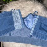 Papaya  Blue Rhinestone Embellished Crop Top Photo 7