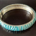 Neiman Marcus Aqua Blue & Silver Bangle Bracelet NEW Photo 0