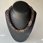 Handcrafted Copper Chainmail Necklace With Toggle Clasp Brown Photo 0