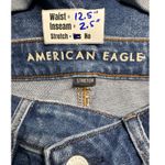 American Eagle Denim‎ Shorts High Waisted Distressed Cuffed Dark Wash Size 00 Blue Photo 1