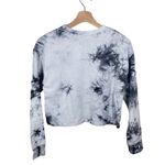 All in Favor Black Tie Dye Long Sleeve Crop Top Photo 1