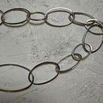 Chunky Oval Link Necklace or Belt Silver Tone Statement Chain Photo 2