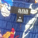 a.n.a  Navy‎ Floral Smocked Peasant Blouse M Boho Chic Photo 7