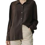 Chico's  Shirt Jacket Women L Chocolate Brown Button Pockets Modern Travel Shacket Photo 0