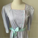 Vintage 80s Byer Too! Shirt Dress Pastel Lavendar Aqua Pink M Purple Size M Photo 3