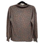 Beach Lunch Lounge Tanya Animal Print‎ Pullover Mock Neck Long Sleeve Size M Photo 1