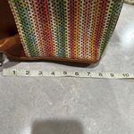 Patricia Nash Leather Satchel Purse Colorful Woven Wicker Tassel Bag Small Photo 8