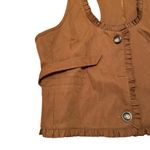 Sleeveless Vest Blouse Brown Ruffle XL Photo 4