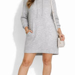 Altar'd State Altar’d State Grey Hooded Waffle Knit Sweater Dress Size M Photo 0