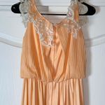 60s VINTAGE ORANGE LACE MAXI DRESS DAINTY COTTAGE CORE EASTER Photo 4