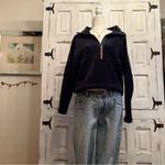 prAna Purple Ribbed Half Zip Fleece Pullover Organic Cotton Blend Sweatshirt M Photo 3