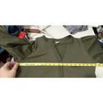 Chico's  Women's 3/4 Sleeve Puff Sleeve Green Henley Shirt Size 2, Size Large Photo 4