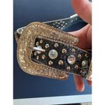None Western Bling Black Silver Sparkle McBling Rodeo Southern Belt Glam Studded Photo 6