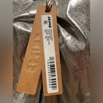 SKIMS NWT  Metallic Swim V Waist Pant Rouched Silver Nickle XXS Photo 6