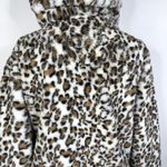 Lucky Brand NEW  Faux Fur Hooded Zip Jacket in Beige Leopard Women's Size XS Photo 5