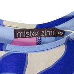 Mister Zimi Lily Dress In Blue Camellia Blue and White Floral Sleeveless Size 8 Photo 5