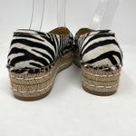 Prada  Zebra Print Calf Hair Espadrilles Slip On Platform Open Toe Shoes 39 9 Photo 8