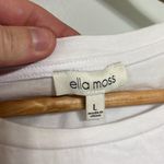 Ella Moss  Minimalist White Red Embroidered “Smile” T Shirt Size L Photo 3