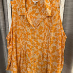 Terra & Sky  Yellow Floral Button Down Shirt size 3X Photo 0
