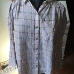 Free People  oversized boyfriend plaid button down Photo 0