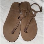 Rainbow Sandals Rainbow Leather Sandals Womens 7.5 8 8.5 Strappy T-Strap T-Street Tan Leather Photo 1