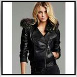 ✨STUNNING✨ Vintage 100% Lambskin Moto Bomber Jacket in Chocolate Brown Size XL Photo 3