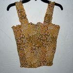 Almost Famous Yellow Floral Smocked Tank Top Photo 1