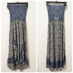 Free People  Blue One I Love Midi Dress Ruffle Floral Size Small S Photo 1