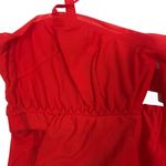 HAH X FREE PEOPLE Cut Out Bodysuit S Blood Orange Feminine Party Mesh Boho NWT Red Photo 5